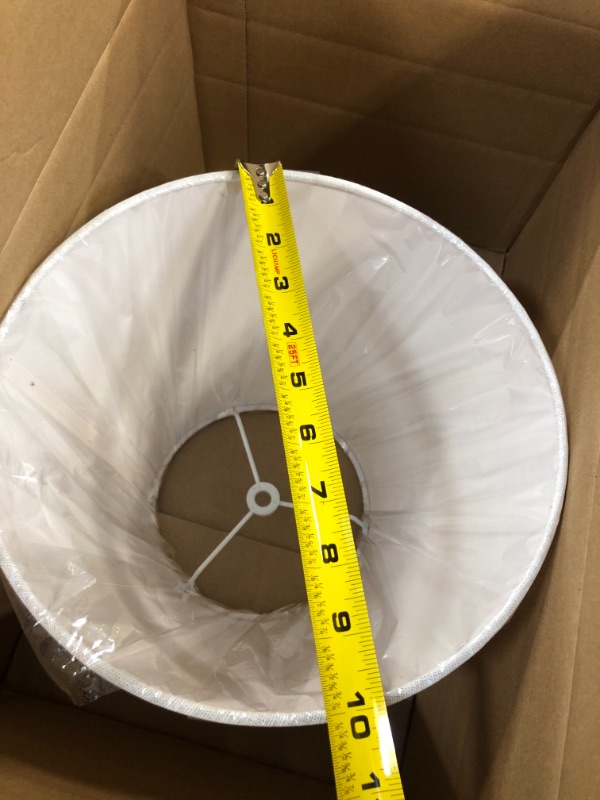 Photo 6 of Barrel Fabric Lampshade for Table Lamp and Floor Light, (White) ++MEASUREMENTS SHOWN IN PICTURES++
