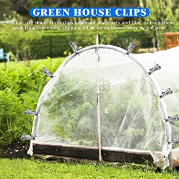 Photo 1 of 70 Pcs 2 Inch Greenhouse Clamps Stainless Steel Garden Clips
