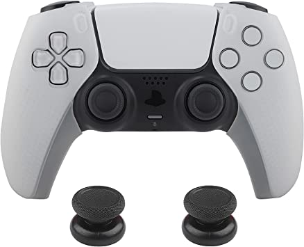 Photo 1 of 3CT - PS5 Controller Silicone Skin- WeProGame Split Anti-Slip Handle Cover Case , PS5 Controller Grip Accessories for Playstation 5 Duelsense Controller Fits Any Charger(Transparent Skin + Thumb Grip x 2)
