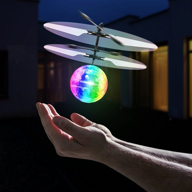 Photo 1 of Flying Toy Ball Infrared Induction RC Flying Toy Built-in LED Light Disco Helicopter Shining Colorful Flying Drone Indoor and Outdoor Games Toys for 3 4 5 6 7 8 9 10 Year Old Boys and Girls