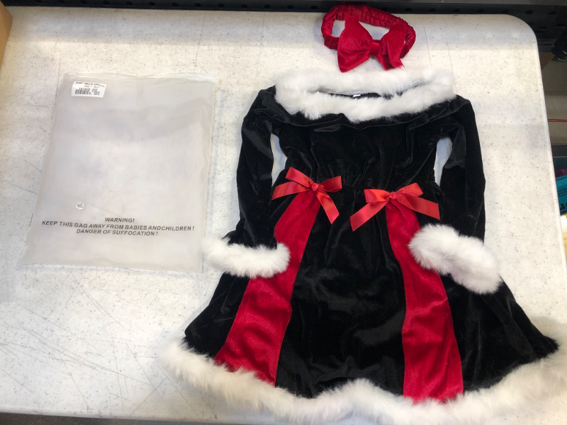 Photo 2 of AIKEIDY Toddler Baby Girl Christmas Dress Long Sleeve Velvet Dress for Holiday Wedding Party - 3T
