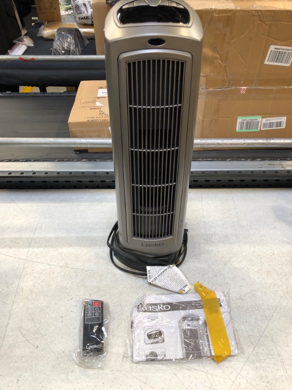 Photo 2 of Lasko 1500W Digital Ceramic Space Heater with Remote, 755320, Silver