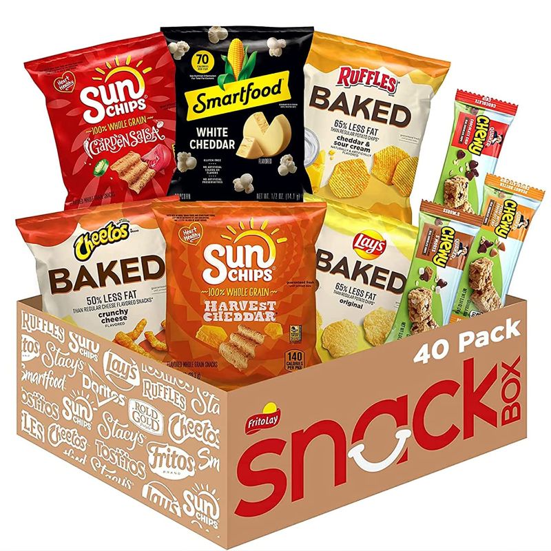 Photo 1 of Frito-Lay Snack Time Favorites With Baked, Smartfood, Sunchips And Quaker Chewy Granola Bars Variety Pack Snacks, 40 Count - EXP: DEC 13, 2022