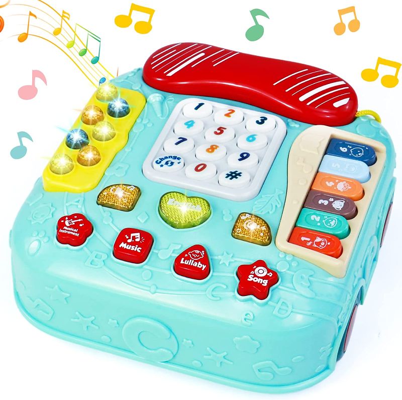 Photo 1 of Baby Toy Phone Baby Toys 6 to 12 Months Kids Phone Light Up Toys for 1 Year Old Girl Gifts Baby Games Piano Musical Toys for Toddlers 1-3 Baby Cell Phone Toy Christmas Birthday Girl Gifts
