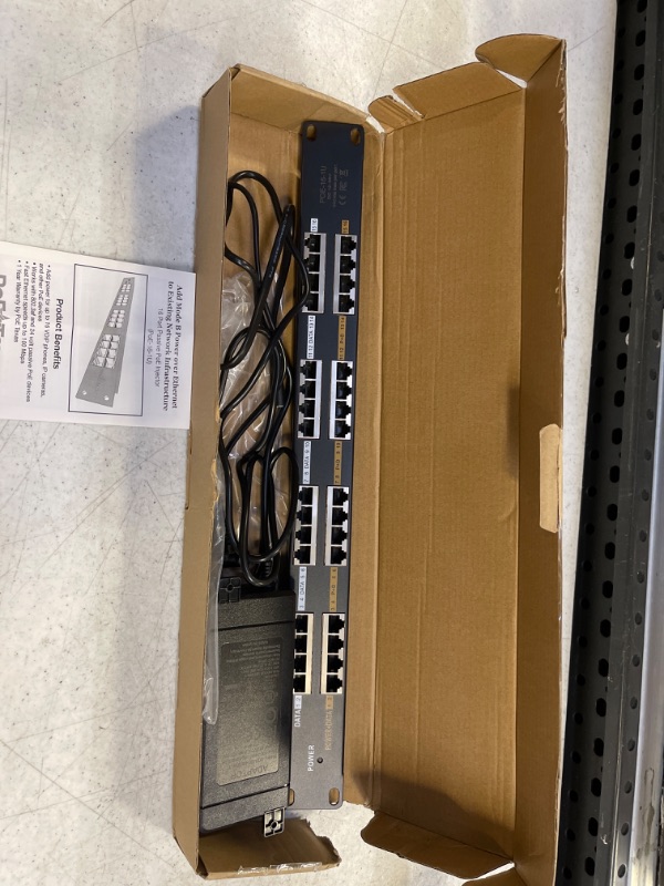 Photo 2 of PoE Texas POE-16-48v120w | 16 Port Passive PoE Injector - Power Over Ethernet for 802.3af Cameras, IP Phones, Access Points and More with 10/100 Data
