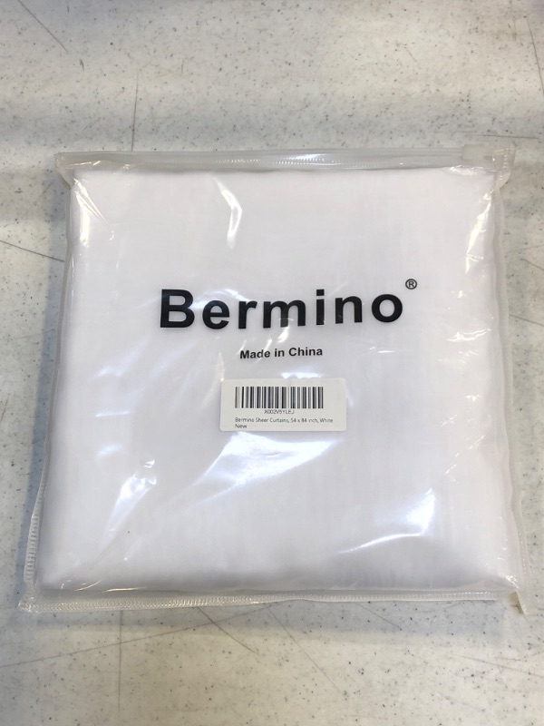 Photo 2 of Bermino White Semi Sheer Curtains 84 Inch Length Window Curtain with Grommet for Bedroom Living Room 2 Panels, 54 W x 84 L, Pure White 54 x 84 inch Pure White
