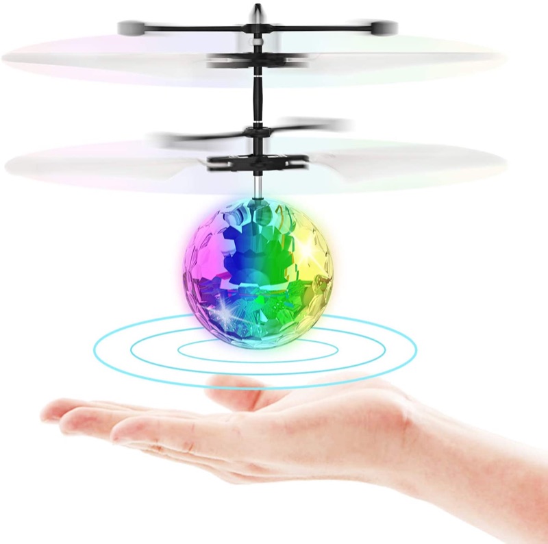 Photo 1 of Flying Toy Ball Infrared Induction RC Flying Toy Built-in LED Light Disco Helicopter Shining Colorful Flying Drone Indoor and Outdoor Games Toys for 3 4 5 6 7 8 9 10 Year Old Boys and Girls