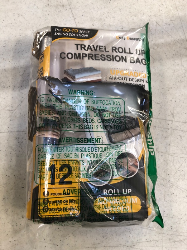 Photo 2 of 12 Travel Compression Bags Vacuum Packing, Roll Up Travel Space Saver Bags for Luggage, Cruise Ship Essentials (5 Large Roll/5 Medium Roll/2 Small Roll) Travel-Twelve Pack