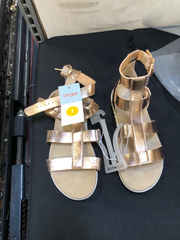 Photo 2 of Girls' Ellie Gladiator Sandals - Cat & Jack Rose Gold 1
