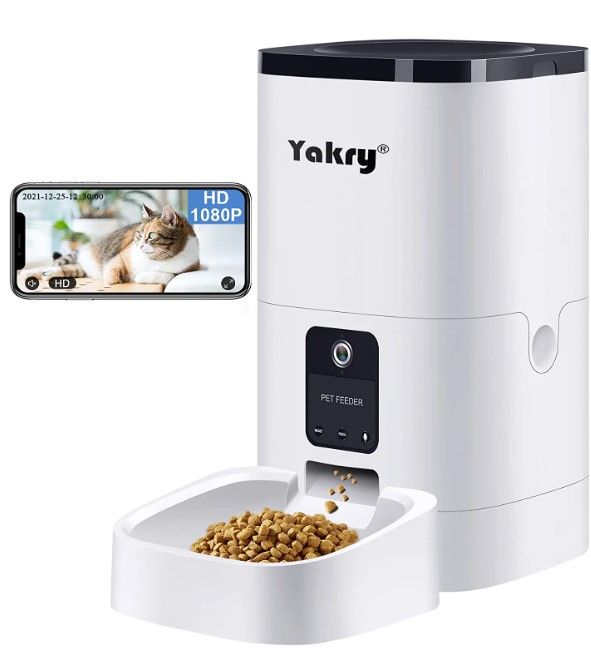 Photo 1 of Automatic Cat Feeders 6L Smart Dog Feeder,Timer Voice and Video Recording HD 1080P Camera Night Vision WiFi Enabled App for iPhone and Android Yakry C2
