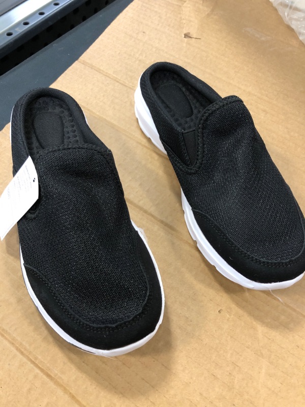 Photo 1 of Men Casual Shoes New Summer Trend Mesh Breathable Mens Half Shoes Slip On Black Half Slippers Male Footwear size 7.5