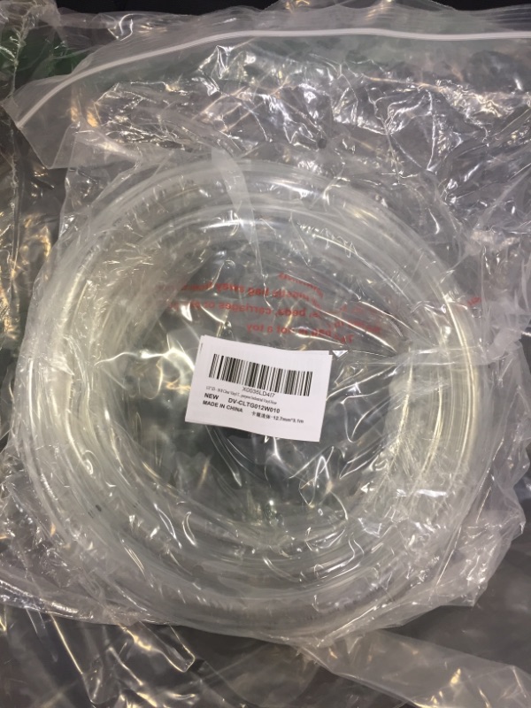 Photo 1 of 1/2" ID x 3/4" OD - 10 Ft High Pressure Braided Clear PVC Vinyl Tubing Flexible Vinyl Tube, Heavy Duty Reinforced Vinyl Hose Tubing, BPA Free and Non Toxic
