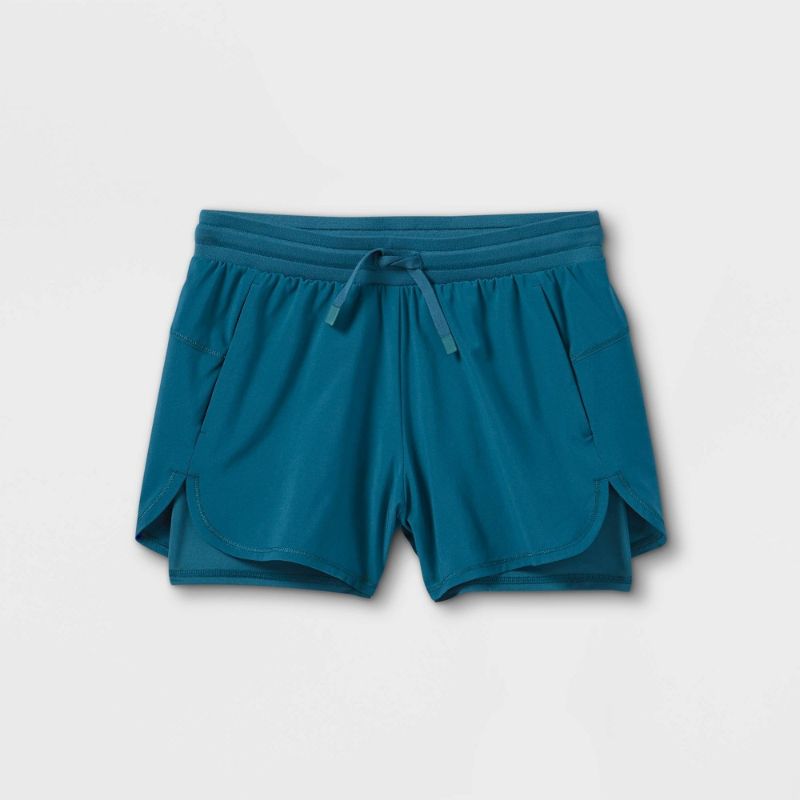 Photo 1 of Girls' Double Layered Run Shorts - All in Motion™ XS
