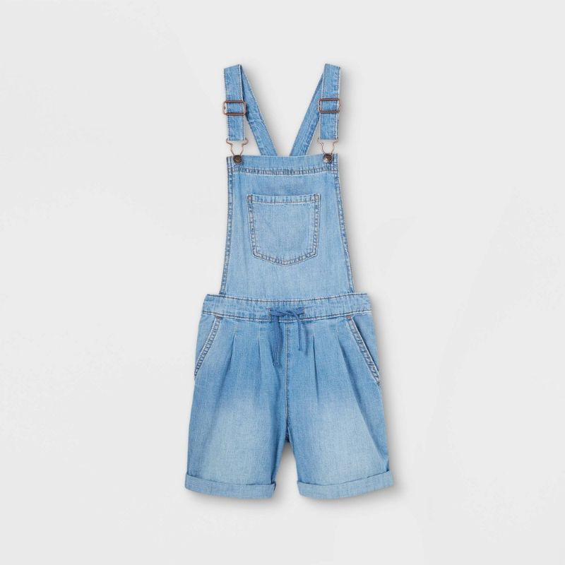 Photo 1 of Girls' Lightweight Jean Shortalls - Cat & Jack™ XS
