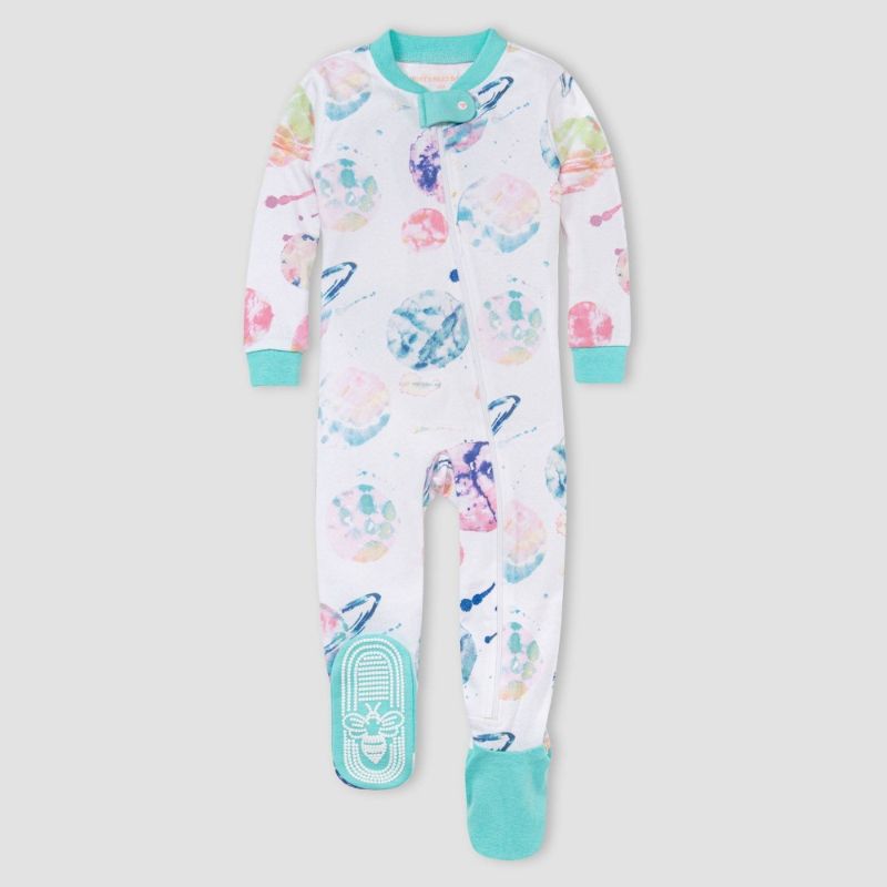 Photo 1 of Burt's Bees Baby® Baby Girls' Watercolor Galaxy Organic Cotton Snug Fit Footed Pajama 3-6M
