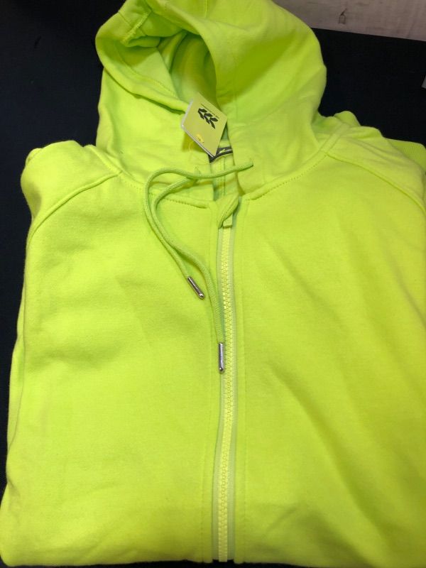 Photo 2 of Men's Cotton Fleece Full Zip Hoodie - All in Motion Lime Green XXL