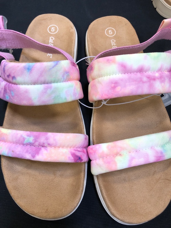 Photo 2 of GIRLS TIE DYE PURPLE SANDALS SIZE 5 