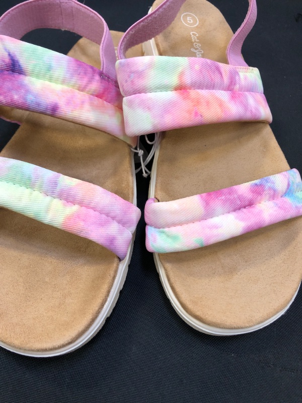 Photo 2 of BIG KIDS GIRLS TIE DYE SANDALS  SIZE 5