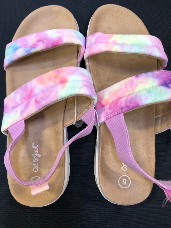 Photo 1 of BIG KIDS GIRLS TIE DYE SANDALS  SIZE 5