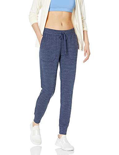 Photo 1 of Amazon Essentials Women's Studio Terry Relaxed-Fit Jogger Pant, Navy Heather, Large
