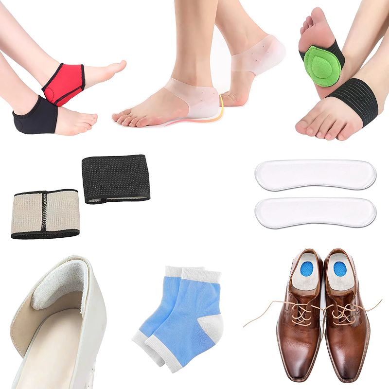 Photo 1 of VAYWET 16 Pack Plantar Fasciitis Relief Products, Heel Cups, Heel Supports for Heel Pain, Plantar Fasciitis Arch Supports Compression Socks Silicone Heel Protectors Heel Grips for Women Men