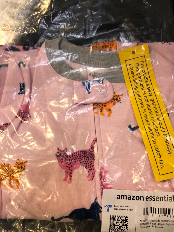 Photo 1 of AMAZON ESSENTIALS TODDLER GIRLS SNUG FIT COTTON FOOTLESS SLEEPER PAJAMAS, LIGHT PINK ***SIZE 24M