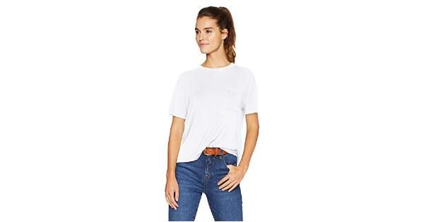 Photo 1 of Brand - Daily Ritual Women's Jersey Short-Sleeve Boxy Pocket T-Shirt, White, Medium

