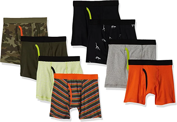 Photo 1 of Amazon Essentials Boys' Cotton Boxer Briefs Underwear, Multipacks
SIZE L 