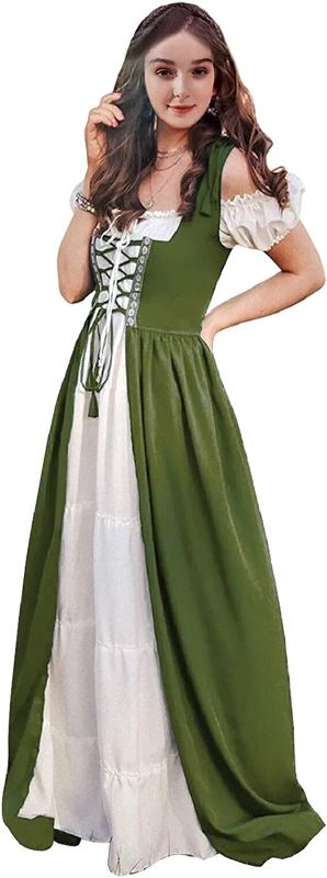 Photo 1 of Abaowedding Renaissance Dress Women Medieval Dress Medieval Costumes Women, Olive S/M
