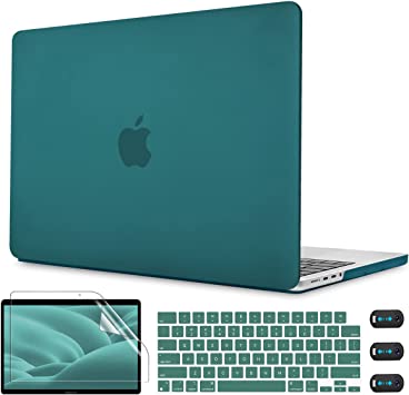 Photo 1 of CISSOOK Deep Teal Hard Shell Case for MacBook Pro 14 Inch A2442 M1 Pro with Touch ID, Blackish Green Cover with Keyboard Cover +Screen Protector + Webcam Cover for MacBook Pro 14 M1 Max 2021 Release