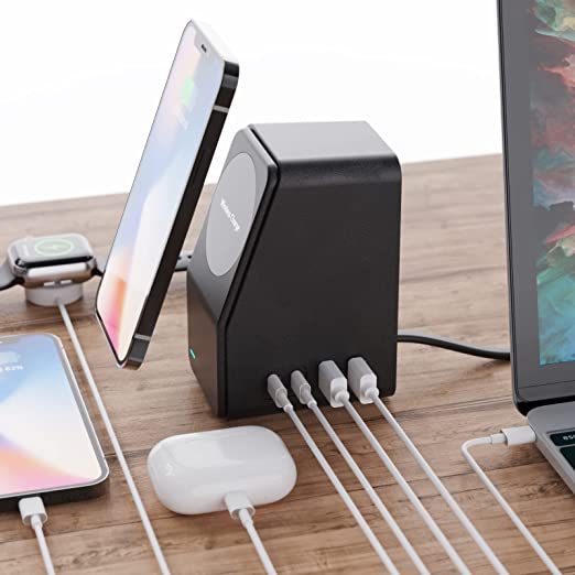 Photo 1 of Magnetic Wireless Charging Station for Iphone12/13/14, 78W Multiport USB C Chargers with 45W PD Fast Charger for MacBook Pro/Air, 18W Power Adapter for IPAD and 4 Ports for Magsafe, Apple Products