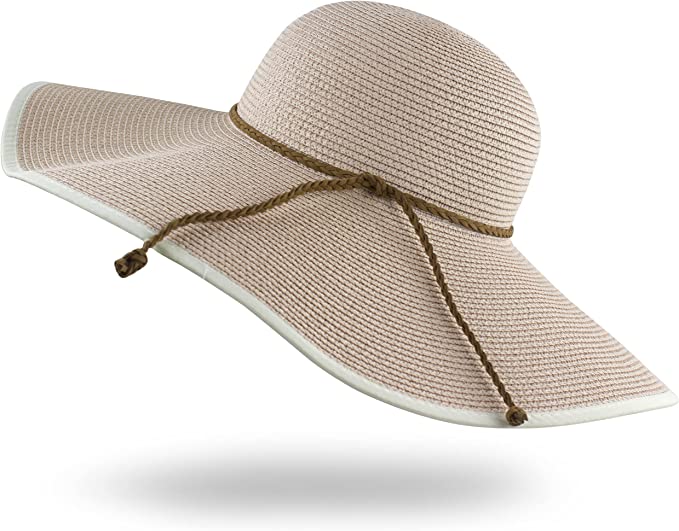 Photo 1 of  Womens Sun Straw Hat Wide Brim UPF 50 Summer Hat Foldable Roll up Floppy Beach Cap