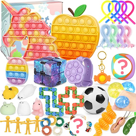 Photo 1 of 40 Pcs Fidget Toys Party Favors, ASONA Pop Sensory Toy for Girls Kids, Autistic ADHD Stress Relief, Bulk Fidget for Party Favors Classroom Reward Pinata Goodie Bag Fillers
