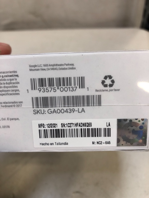 Photo 1 of Google Chromecast 3 GA00439-DE
FACTORY SEALED