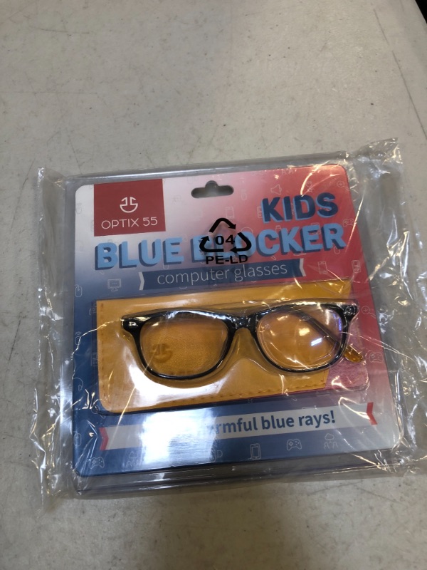 Photo 2 of Blue Light Blocking Glasses Girls & Boys | Anti Eyestrain Blue Light Glasses Kids Computer Gaming Glasses (Ages 3-10) | Flexible Blue Square Frames with Yellow Temples Video Phone Screen Eyeglasses