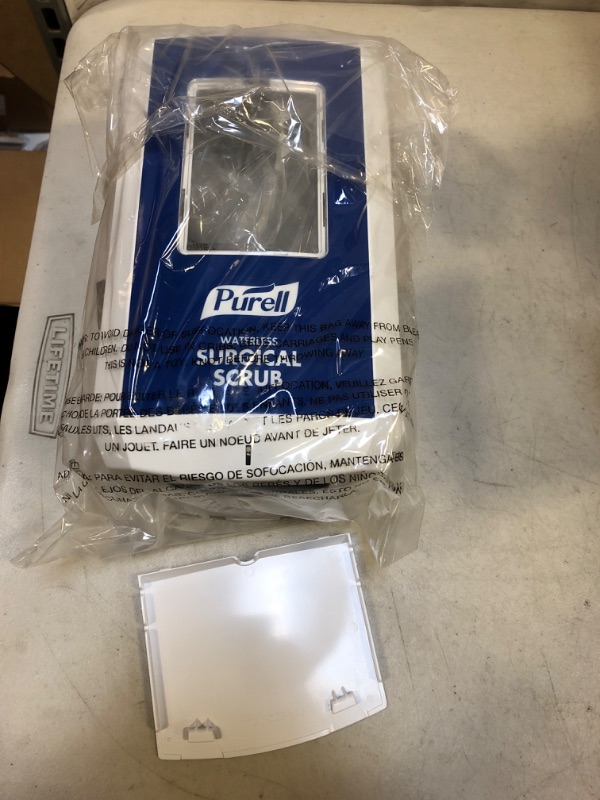 Photo 1 of PURELL CS8 Touch-Free Waterless Surgical Scrub Dispenser, White/Blue, for 1200 mL PURELL CS8 Healthcare Waterless Surgical Scrub Refills (Pack of 1) – 7810-01