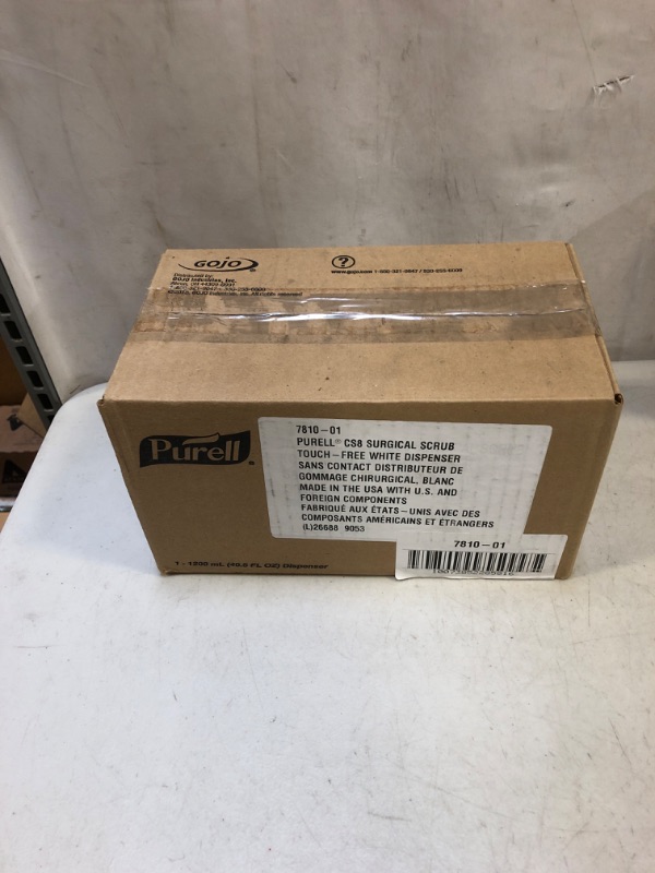 Photo 1 of PURELL CS8 Touch-Free Waterless Surgical Scrub Dispenser, White/Blue, for 1200 mL PURELL CS8 Healthcare Waterless Surgical Scrub Refills (Pack of 1) – 7810-01