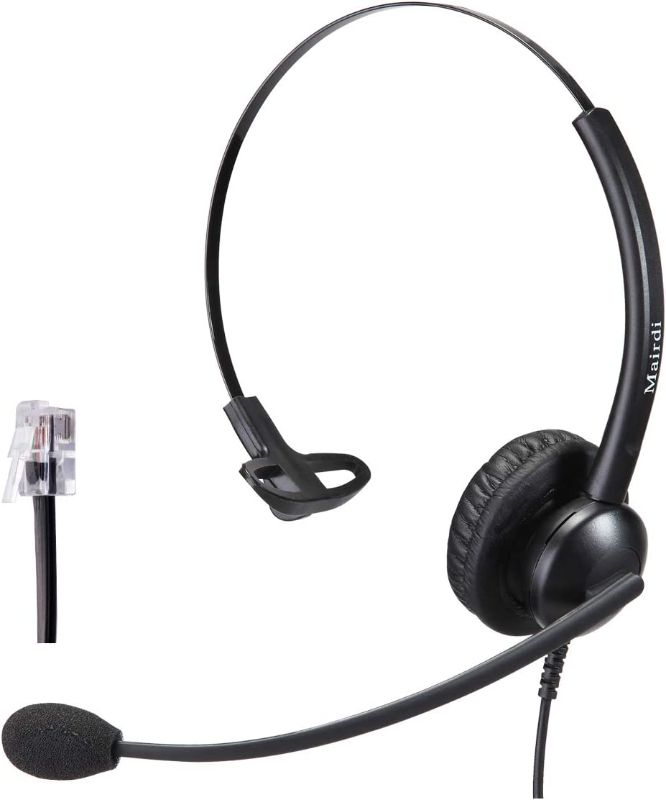 Photo 1 of MAIRDI Telephone Headset with Noise Canceling Microphone & HIS Cable for Avaya IP 1608 1616 9601 9608 9611 9611G 9620 9621 9640 9641 9650 9670 J139
