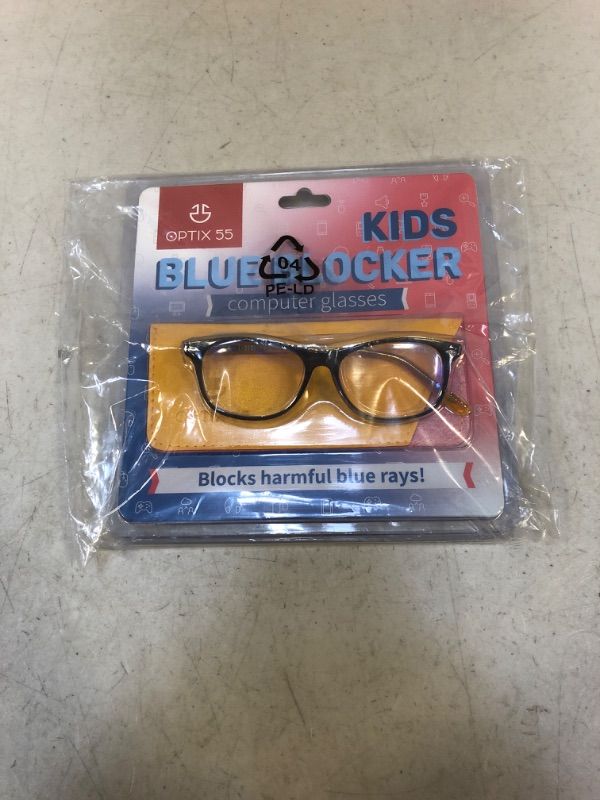 Photo 3 of Blue Light Blocking Glasses Girls & Boys | Anti Eyestrain Blue Light Glasses Kids Computer Gaming Glasses (Ages 3-10) | Flexible Blue Square Frames with Yellow Temples Video Phone Screen Eyeglasses  -- FACTORY SEALED --