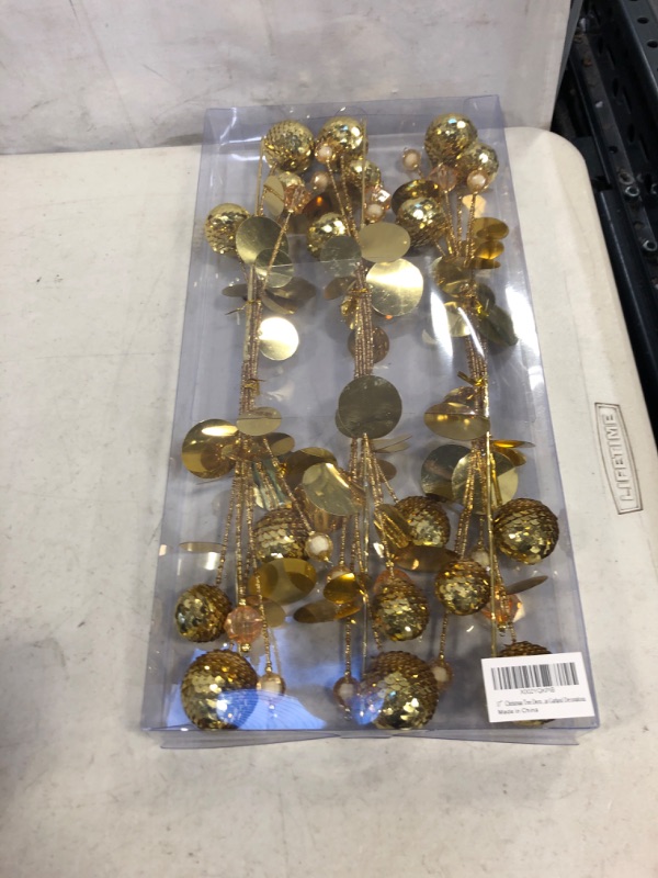 Photo 2 of 17”Gold Christmas Picks, Christmas Tree Decorations Beads Sequin Ball Pick, Christmas Picks for Trees Ornaments Christmastree Topper Star Home Vase Ornaments Office Party Decorations Gifts