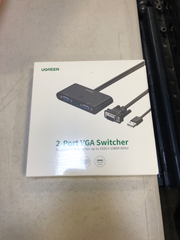 Photo 2 of UGREEN VGA 2 in 1 Out Switch 2 Port Audio Video Switcher Box with Manual Switch Button Support 1920x1080P@60Hz for PC TV Monitor
FACTORY SEALED