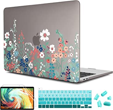 Photo 1 of CISSOOK Wildflower Cover for MacBook Pro 16 Inch Case A2141 2019 with Touch Bar & Touch ID, Floral Laptop Hard Shell Case Grey Cover with Keyboard Cover and Screen Protector for MacBook Pro 16
