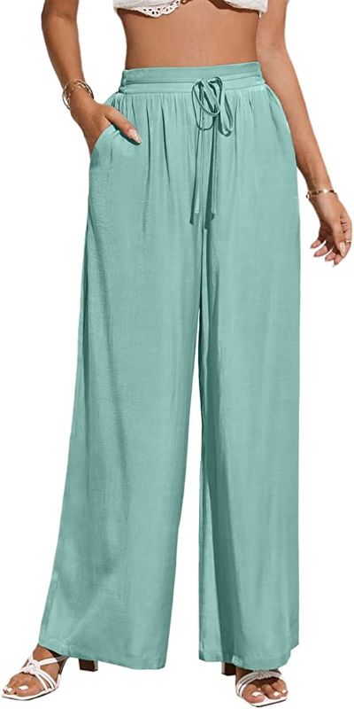 Photo 1 of Dyexces Wide Leg Pants for Women High Waisted Casual Pants Work Pants Loose Flowy Beach Pants with Pockets
size  xxl 