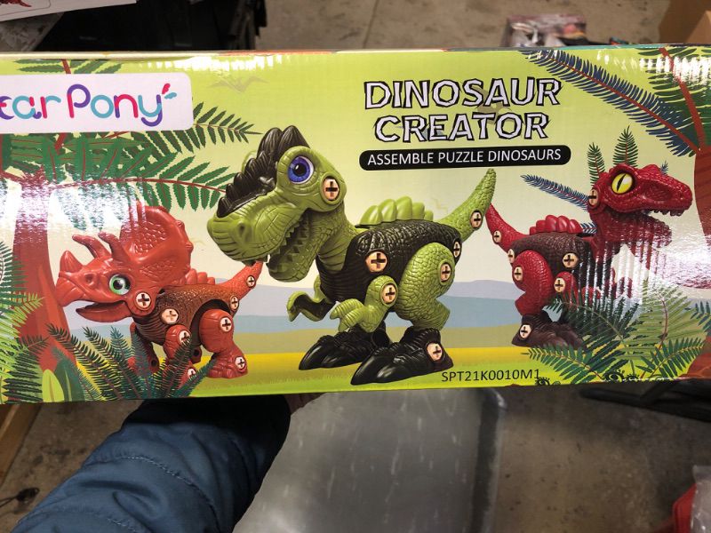 Photo 2 of 3 Pcs Take Apart Dinosaur Toys for 3 4 5 6 7 Year Old Boys Birthday Gifts with Dinosaur Eggs, Kids STEM Toys Dinosaur Toys for Kids 3-5 5-7 with Electric Drill
