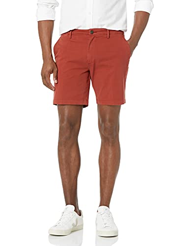 Photo 1 of Goodthreads Men's Slim-Fit 7" Flat-Front Comfort Stretch Chino Short, Rust, 32
