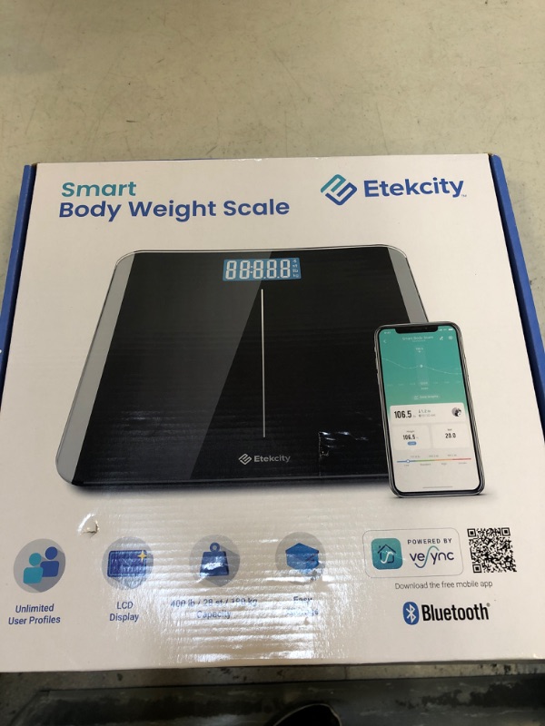 Photo 3 of Etekcity Scales for Body Weight BMI Scale, Bluetooth Smart Digital Scale, Rounded Corner Design, Upgraded Version of Etekcity eb9380h Black Smart BMI