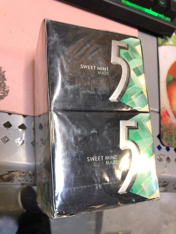 Photo 2 of 5 Gum Sweet Mint Sugarfree Gum, 15 Piece (10 Packs) Maze EXP 03/01/2023