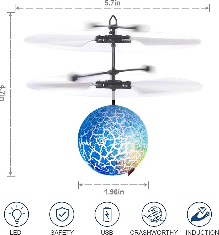 Photo 1 of Flying Ball Toys, RC Toy for Boys Girls Gifts Rechargeable Light Up Ball Drone Infrared Induction Helicopter with Remote Controller for Indoor and Outdoor Games as Stocking Stuffers  -- FACTORY SEALED --
