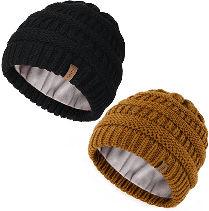 Photo 1 of FURTALK Toddler Winter Hat 2 Packs Baby Boys Girls Warm Fleece Lined Beanie Hats Thick Kids Snow Hat SIZE 1-3T
