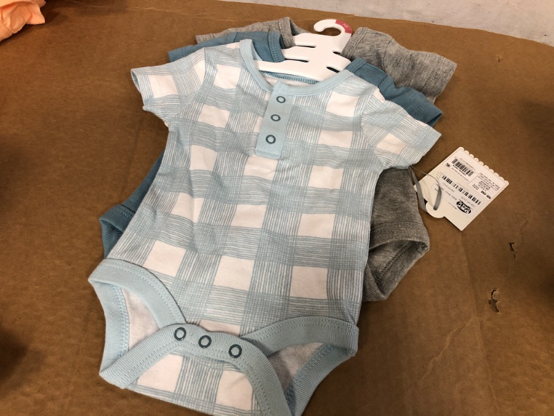 Photo 2 of Baby Boys' 3pk Basic Henley Short Sleeve Bodysuit - Cloud Island Blue Newborn
